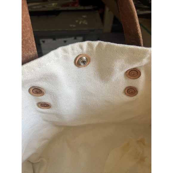 Vtg Ralph Lauren RL Paint Canvas leather strap tote bag RARE - Picture 7 of 7